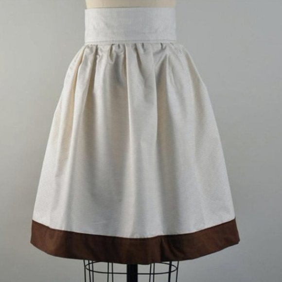Handmade Circle Bubble Skirt Brown Sailor Stripe Medium Retro Vintage Inspired - Picture 1 of 6